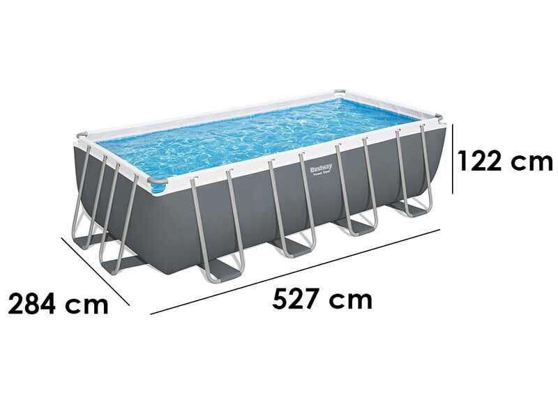 Bestway Power Steel 56671 - 488 x 244 x 122 cm - Schwimmbecken hors-Boden