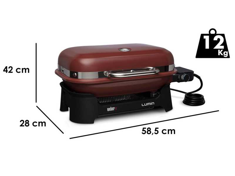 Weber Lumin Compact Red - Barbecue &eacute;lectrique portable