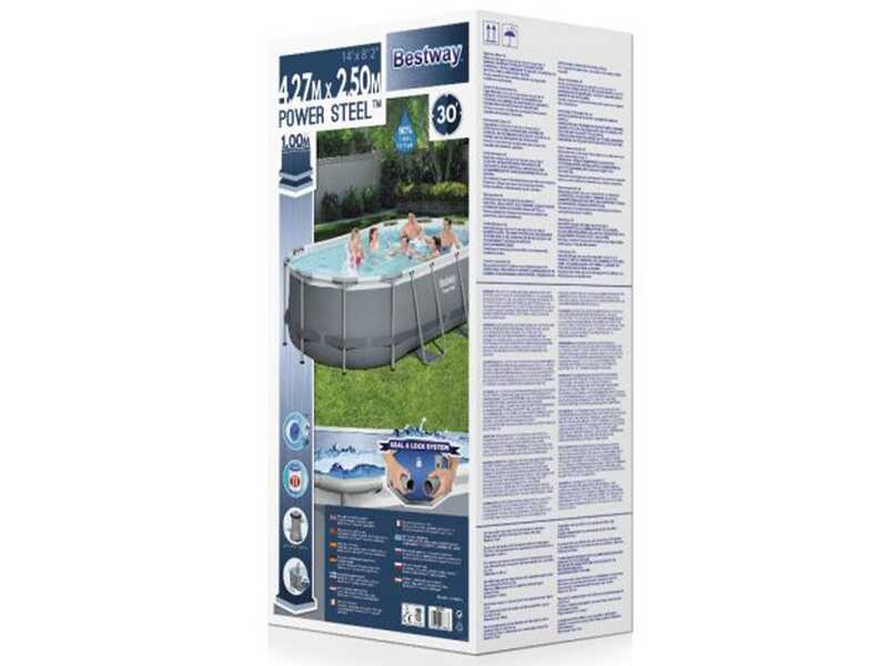 Bestway Power Steel 56620 - 427 x 250 x 100 cm - Piscine ovale