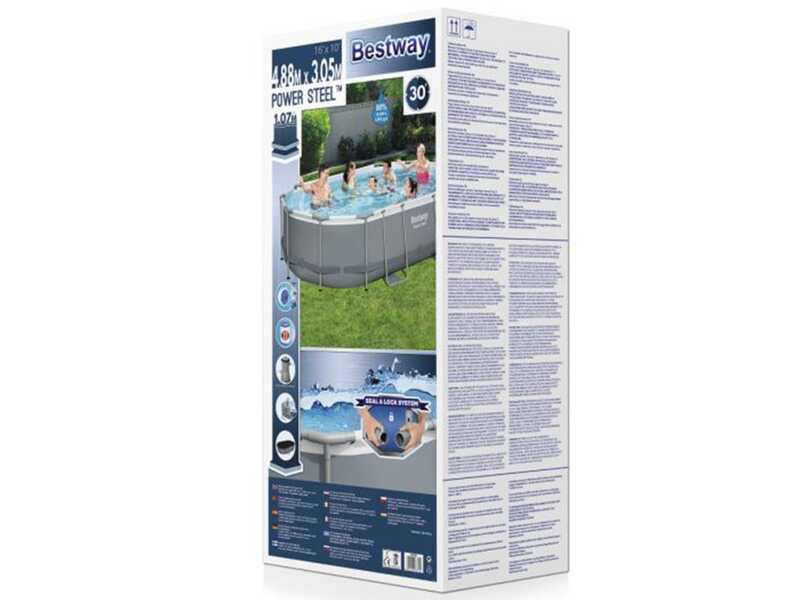 Bestway Power Steel 56448 - 488 x 305 x 107 cm - Piscine ovale