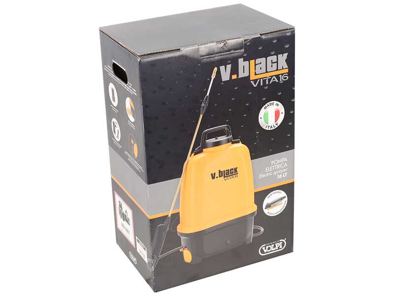 Pompe de pulv&eacute;risation &eacute;lectrique &agrave; dos Volpi V-BLACK VITA 16