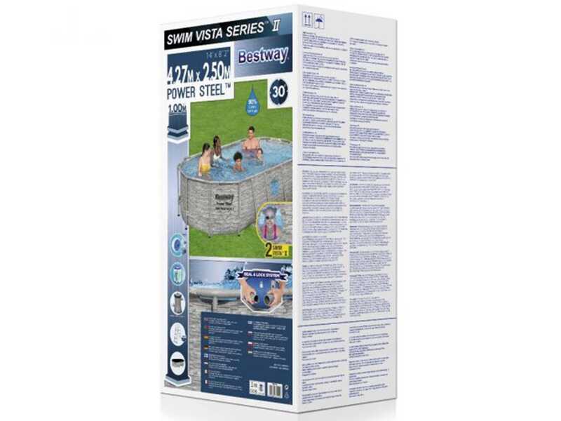 Bestway Power Steel Swim Vista 56714 - 427 x 250 x 100 cm - Piscine ovale