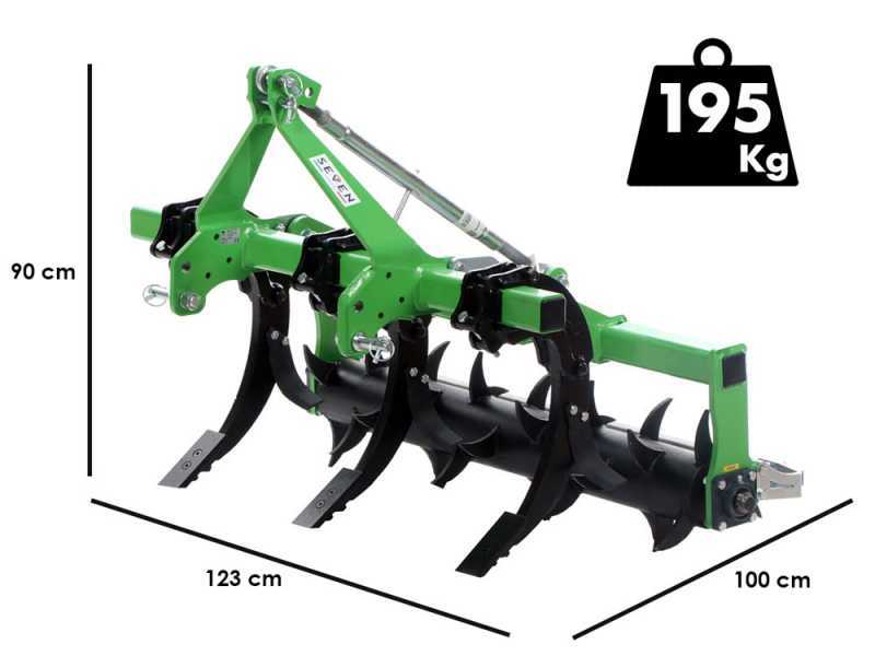 D&eacute;compacteur agricole Seven Italy Simply &agrave; 3 dents 120 cm rouleau m&eacute;canique