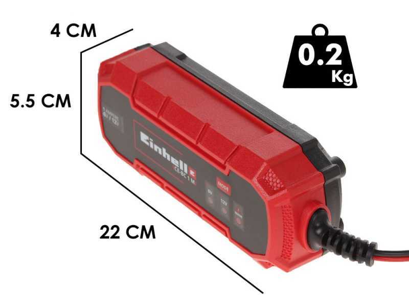 Einhell CE-BC 1 M - 6/12V - Chargeur de batterie et maintien de charge  - max 32 Ah