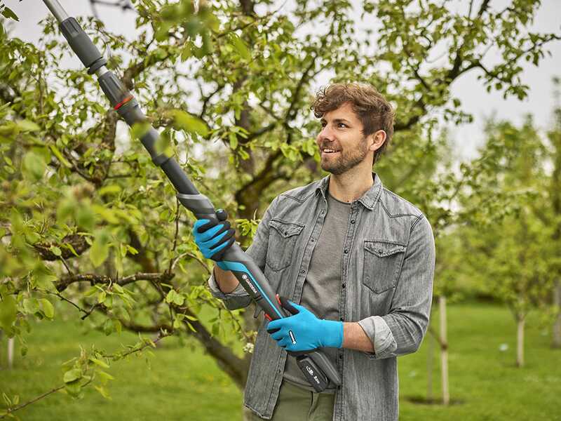 Gardena HighCut 250/18V P4A - S&eacute;cateur &eacute;lectrique d'&eacute;lagage sur perche - 18V 2ah - Diam&egrave;tre de coupe 28 mm