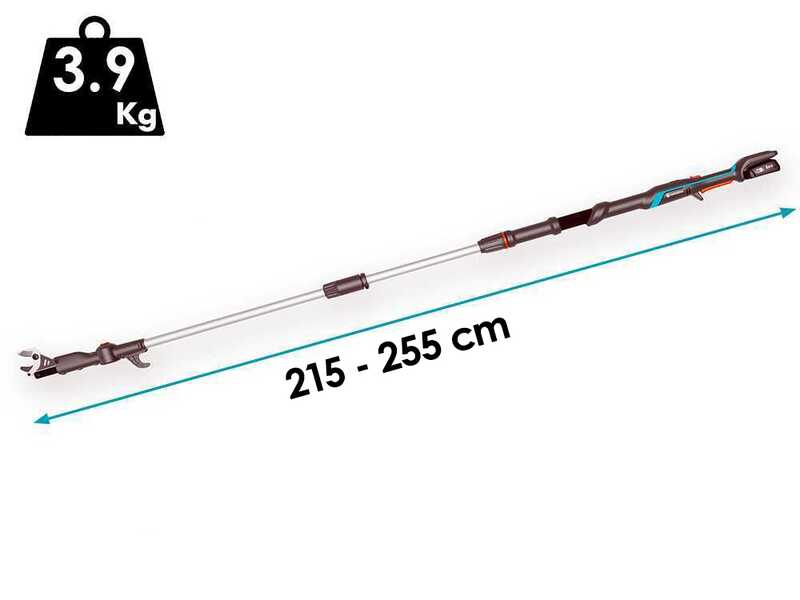 Gardena HighCut 250/18V P4A - S&eacute;cateur &eacute;lectrique d'&eacute;lagage sur perche - 18V 2ah - Diam&egrave;tre de coupe 28 mm
