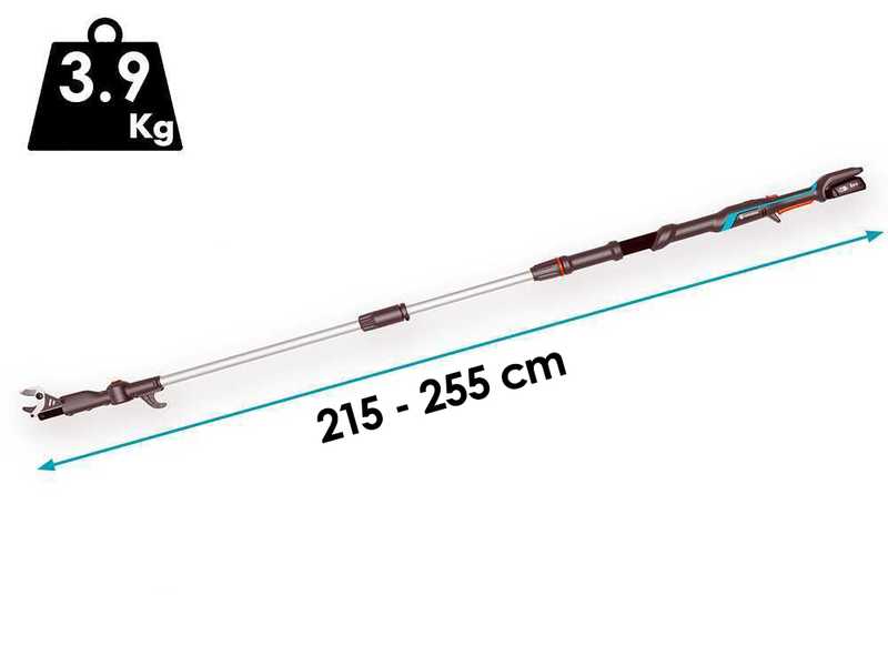 Gardena HighCut 250/18V P4A - S&eacute;cateur &eacute;lectrique d'&eacute;lagage sur perche - 18V 2ah