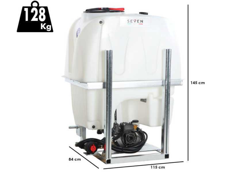 Seven Italy 400L - Cuve de pulv&eacute;risation compacte pour tracteur - Pompe APS71