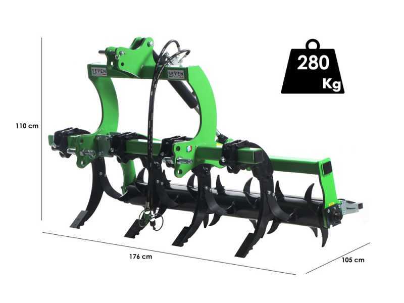 D&eacute;compacteur agricole Seven Italy BIG &agrave; 4 dents 160 cm rouleau hydraulique
