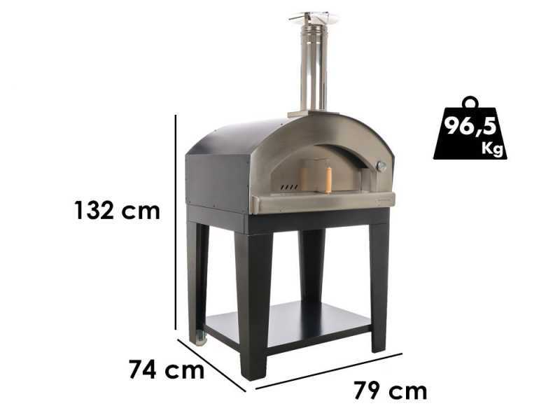 Rossofuoco Campagnolo - Four &agrave; bois d'ext&eacute;rieur avec chariot - Noir