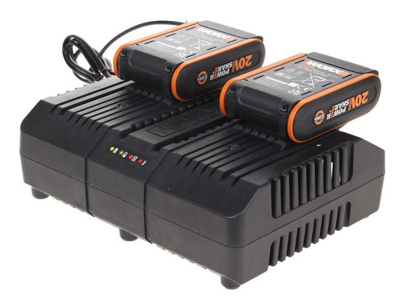 Taille-haie &agrave; batterie Worx Nitro WG286E - 2x 20V 2Ah - lamier 60 cm en acier