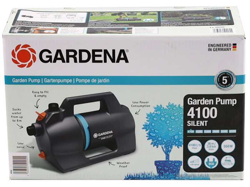 Gardena 4100 Silent - Pompe &eacute;lectrique d'arrosage pour le jardin - moteur 550 W