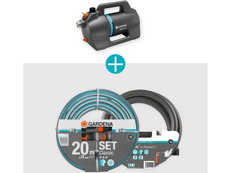 Gardena 4200 Silent - Pompe &eacute;lectrique de jardin pour arrosage - 600 W - Kit avec tuyaux et raccords