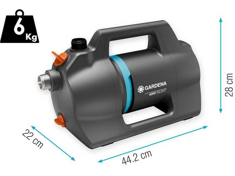 Gardena 4200 Silent - Pompe &eacute;lectrique de jardin pour arrosage - 600 W - Kit avec tuyaux et raccords