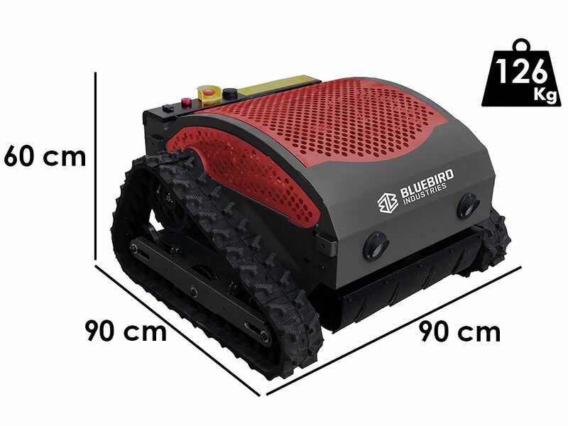 BlueBird FM 23-53 - Robot tondeuse sur chenilles hybride (thermique + batterie) - Radiocommand&eacute;