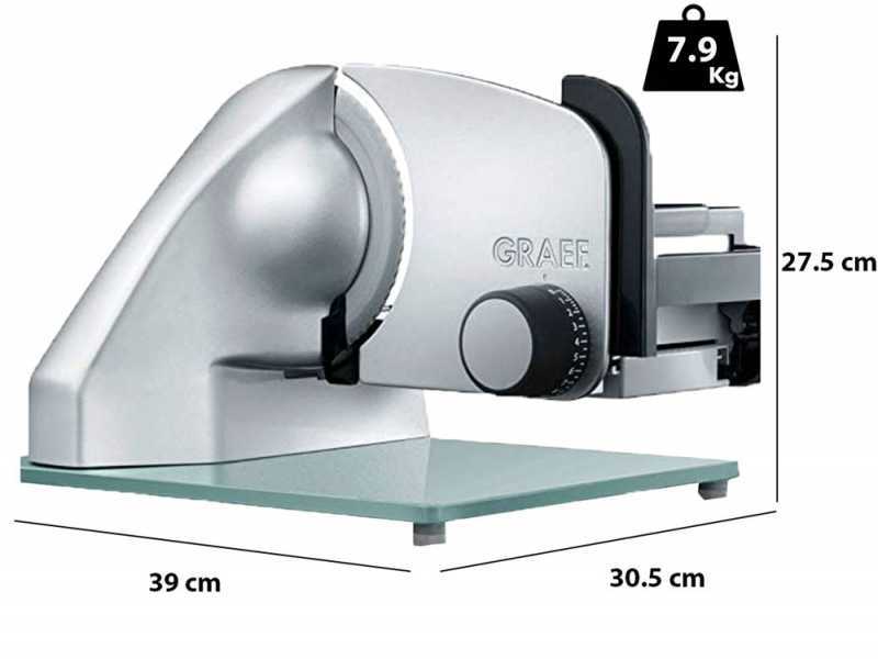 Graef Classic C99 Silver - Trancheuse 2 en 1 avec trancheuse &agrave; l&eacute;gumes - Lame de 170 mm