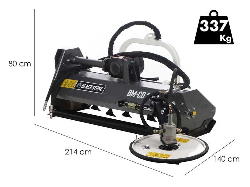 BlackStone BM-CD 140 - Broyeur sur tracteur - Disque interfilaire - S&eacute;rie M&eacute;dium - D&eacute;port hydraulique