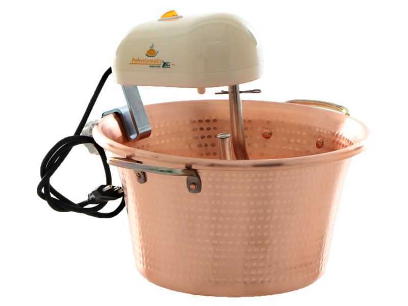 LAR Polentamatic - Chaudron en cuivre &eacute;lectrique pour polenta &agrave; base plate 6.5L - 8W max
