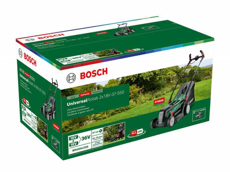 Tondeuse &agrave; gazon &eacute;lectrique &agrave; batterie Bosch UniversalRotak 2x18V-37-550 - 2X18V 4Ah