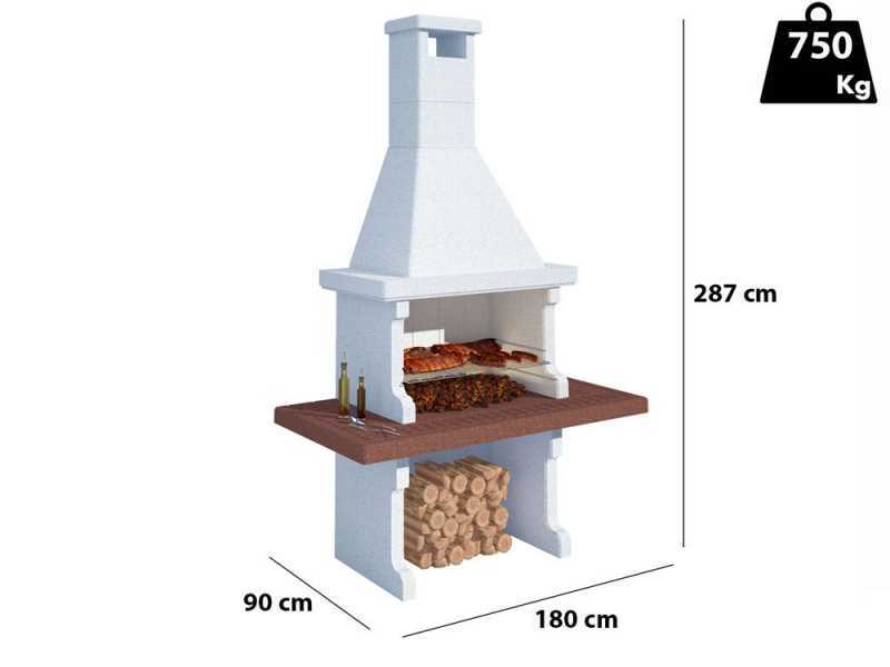 Linea VZ Panarea - Barbecue &agrave; bois et charbon en ma&ccedil;onnerie