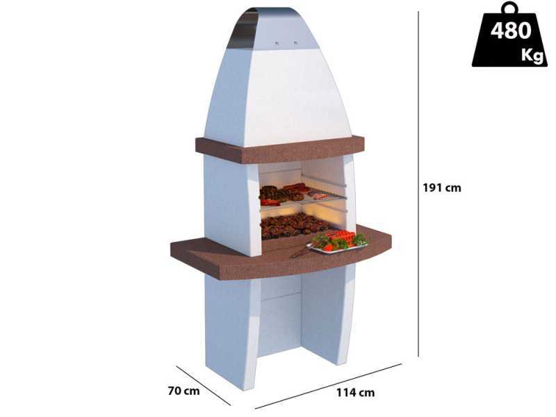 Linea VZ Tenerife - Barbecue &agrave; bois et charbon en ma&ccedil;onnerie