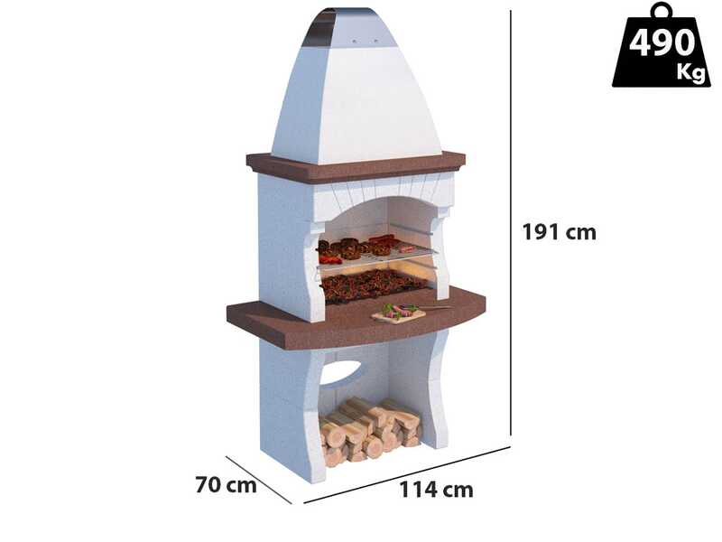 Linea VZ Gallipoli - Barbecue &agrave; bois et charbon en ma&ccedil;onnerie