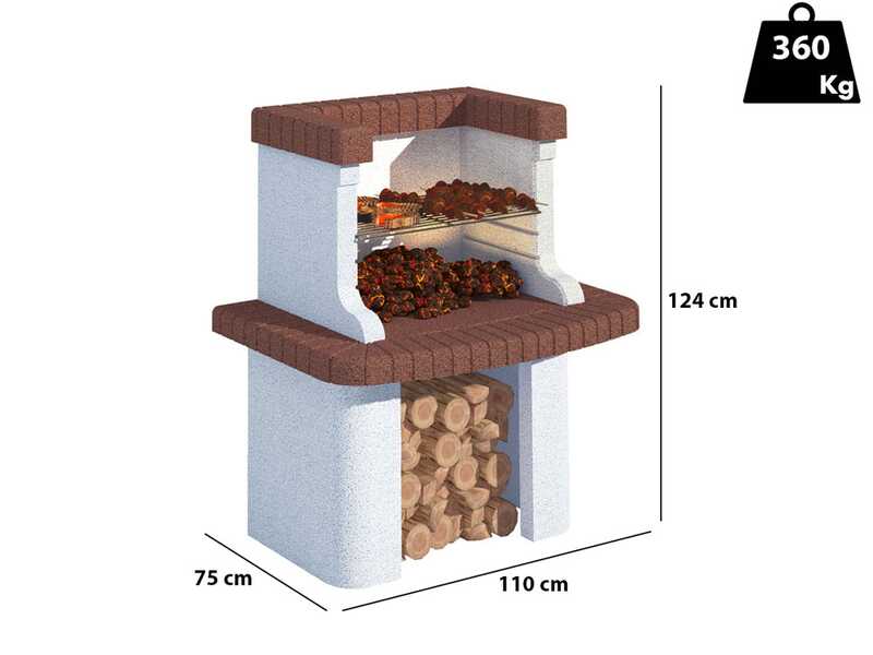 Linea VZ Gavi - Barbecue &agrave; bois et charbon en ma&ccedil;onnerie