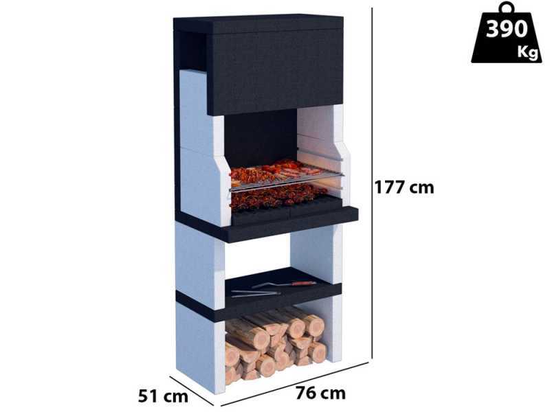Linea VZ Stoccolma - Barbecue &agrave; bois et charbon en ma&ccedil;onnerie