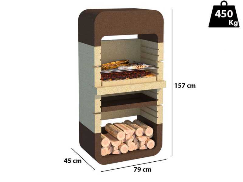 Linea VZ Monopoli - Barbecue &agrave; bois et charbon en ma&ccedil;onnerie