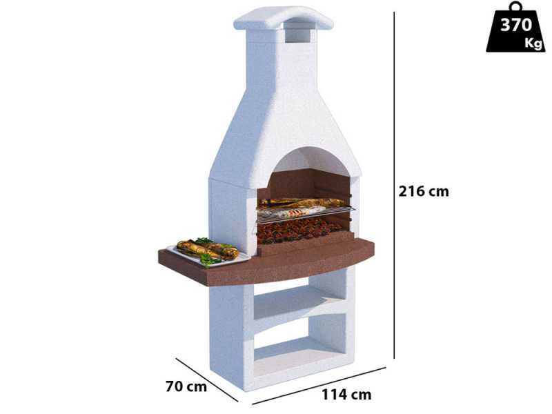 Linea VZ Treviso - Barbecue &agrave; bois et charbon en ma&ccedil;onnerie