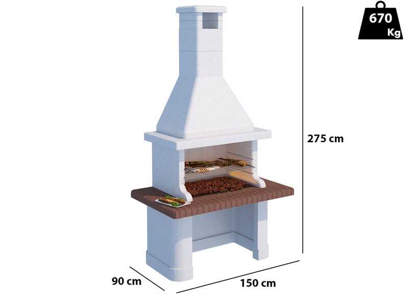 Linea VZ Vulcano - Barbecue &agrave; bois et charbon en ma&ccedil;onnerie