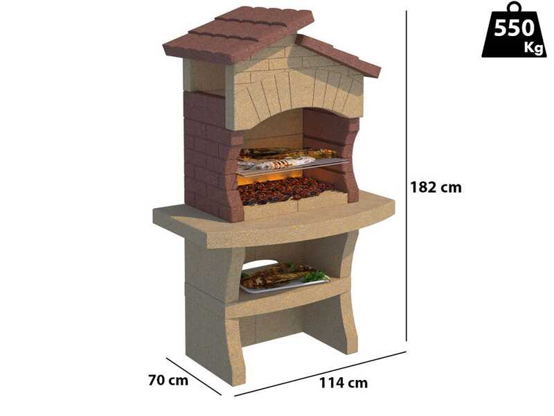 Linea VZ Minorca - Barbecue &agrave; bois et charbon en ma&ccedil;onnerie