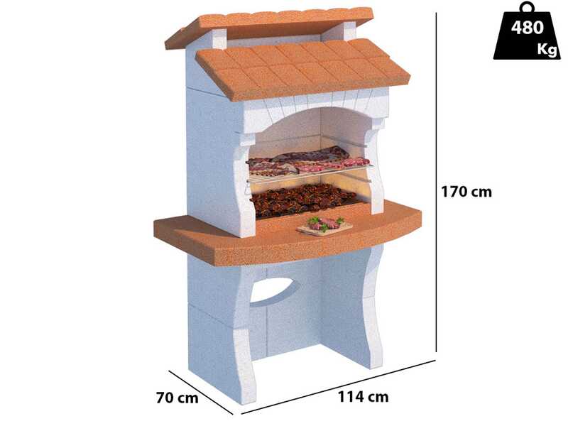 Linea VZ Ibiza - Barbecue &agrave; bois et charbon en ma&ccedil;onnerie