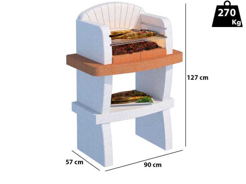 Linea VZ Modena - Barbecue &agrave; bois et charbon en ma&ccedil;onnerie