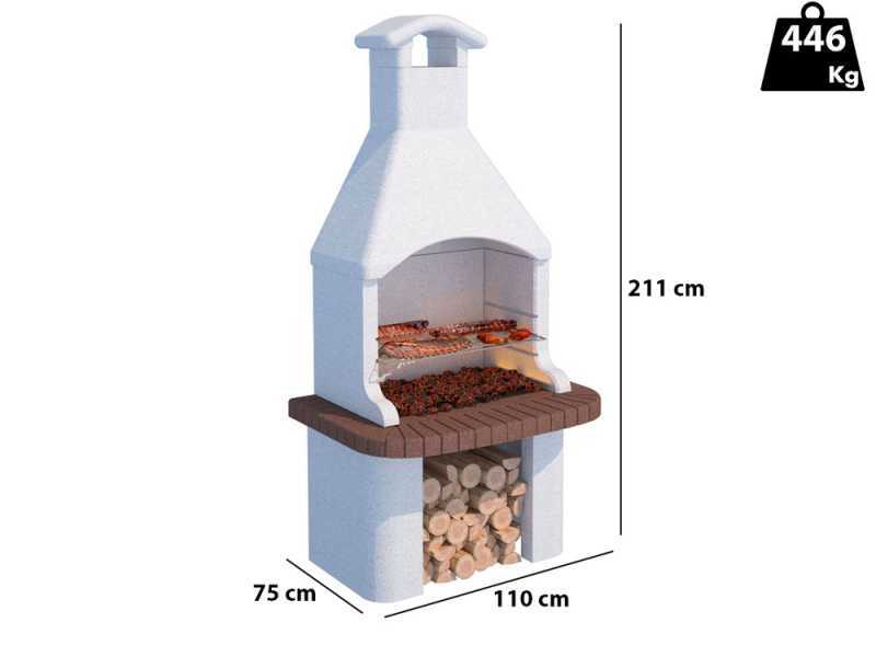 Linea VZ Tremiti - Barbecue &agrave; bois et charbon en ma&ccedil;onnerie