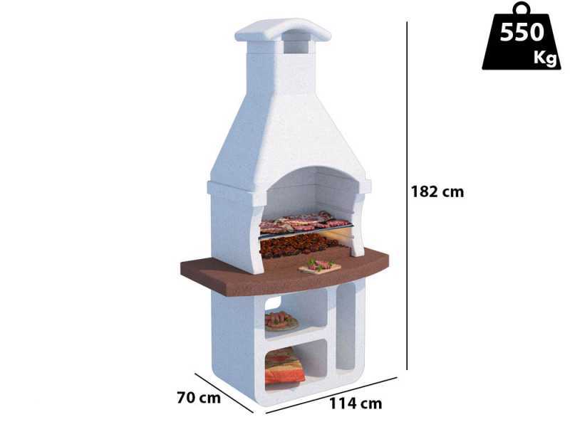 Linea VZ Los Angeles - Barbecue &agrave; bois et charbon en ma&ccedil;onnerie