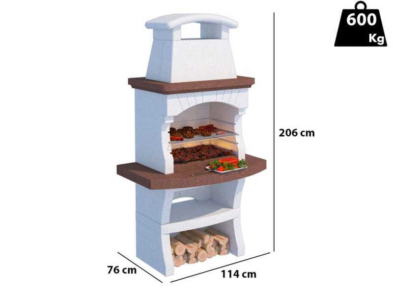 Linea VZ Maiorca - Barbecue &agrave; bois et charbon en ma&ccedil;onnerie