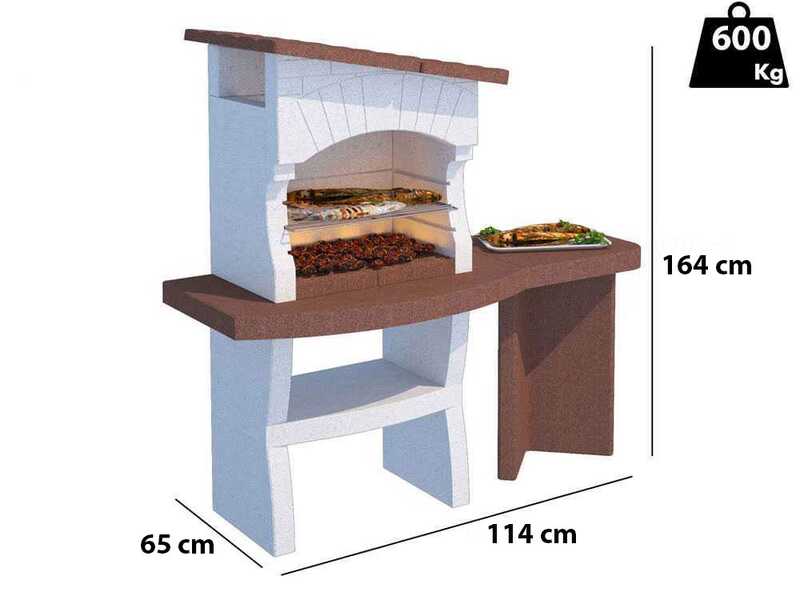 Linea VZ Portofino - Barbecue &agrave; bois et charbon en ma&ccedil;onnerie