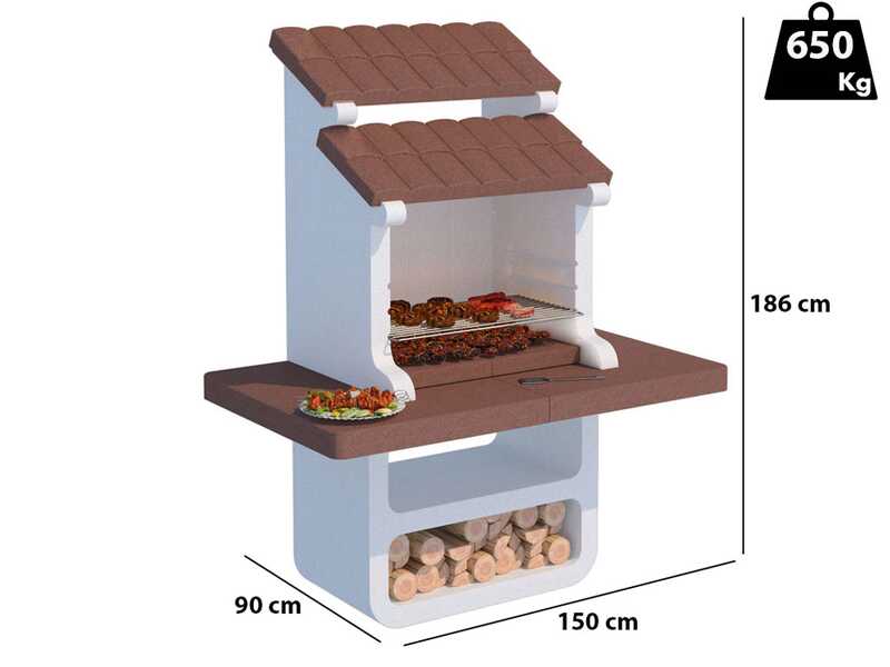 Linea VZ Portocervo - Barbecue &agrave; bois et charbon en ma&ccedil;onnerie