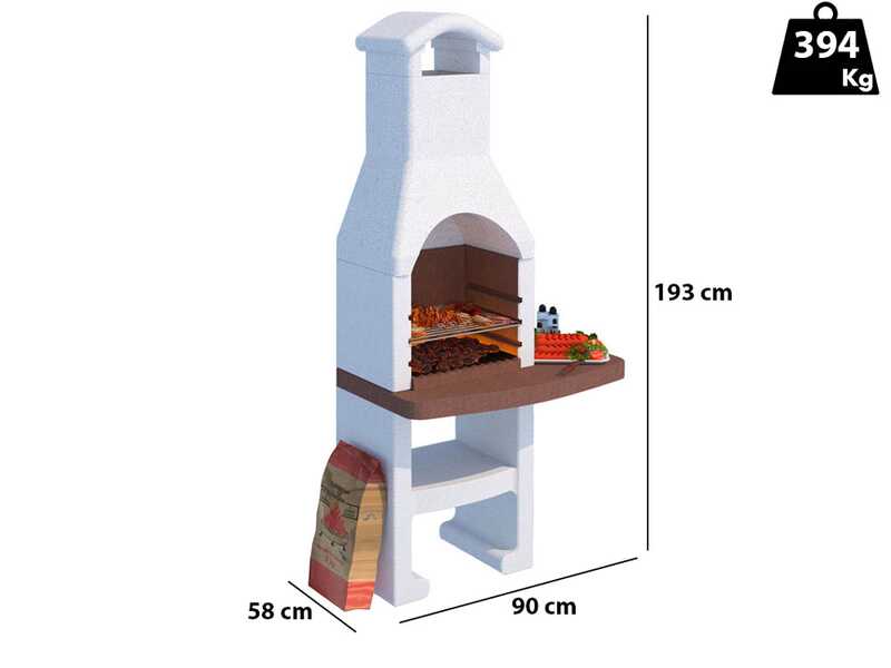 Linea VZ Mentone - Barbecue &agrave; charbon en ma&ccedil;onnerie