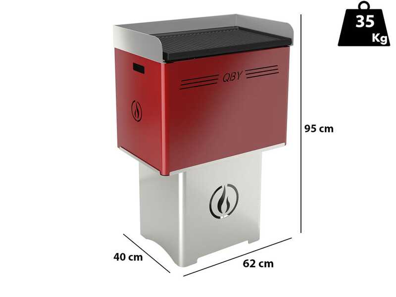 Linea VZ QBY Rosso (rouge) - Barbecue pyrolytique &agrave; pellets portable