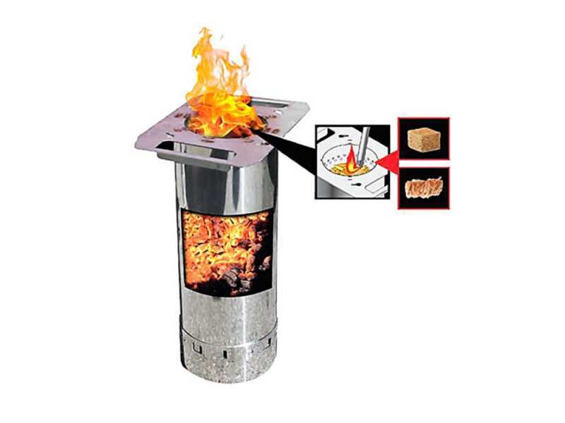Linea VZ QBY Nero (noir) - Barbecue pyrolytique &agrave; pellets portable