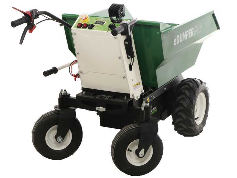 GREENBAY eDumper 500-H -Brouette &eacute;lectrique &agrave; batterie - 48V 32Ah - Basculement hydraulique