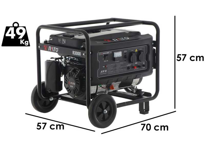Groupe &eacute;lectrog&egrave;ne monophas&eacute; Rato R3000 - sur chariot - 2.7 Kw