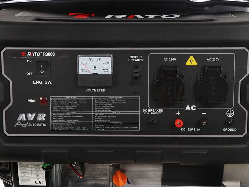 Rato R3000 - Groupe &eacute;lectrog&egrave;ne &agrave; essence 3 KW - Continue 2.8 kW monophas&eacute;