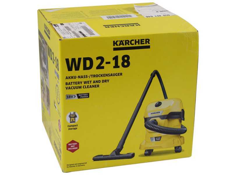 Karcher WD 2-18 - Aspirateur multifonction - Bidon 12 l - 18 V - SANS BATTERIE NI CHARGEUR