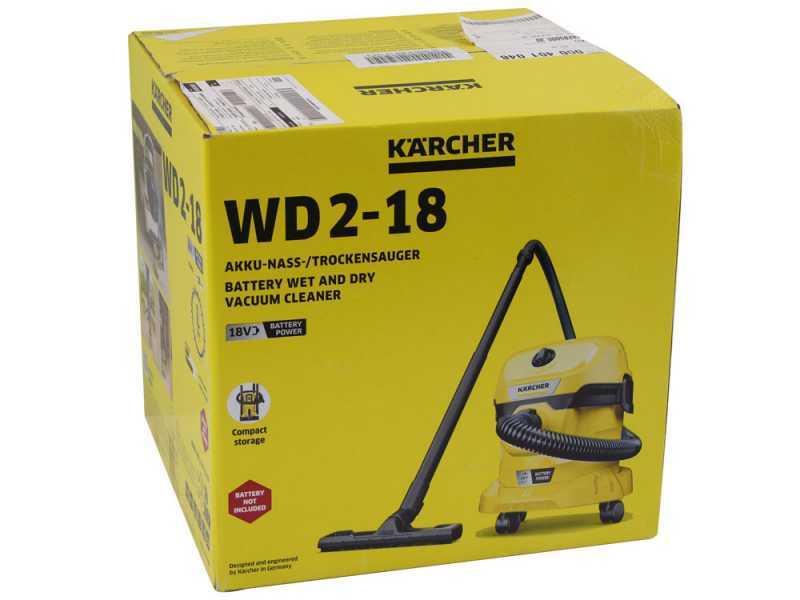 Karcher WD 2-18 - Aspirateur multifonction - Bidon 12 L - 18 V - SANS BATTERIE NI CHARGEUR