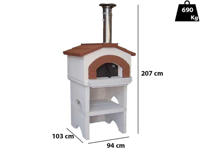 Linea VZ Ponza - Four &agrave; bois d'ext&eacute;rieur avec base - Chambre de cuisson de 55x59 cm