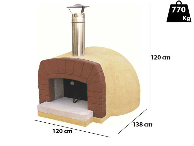 Linea VZ Etna - Four &agrave; bois d'ext&eacute;rieur avec plan de cuisson &Oslash; 85 cm - Capacit&eacute; de cuisson 3 pizzas