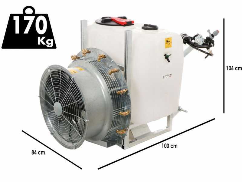 Seven Italy 200 - Atomiseur port&eacute; avec attache &agrave; tracteur pour pulv&eacute;risation - Capacit&eacute; 200 L - Pompe APS 51